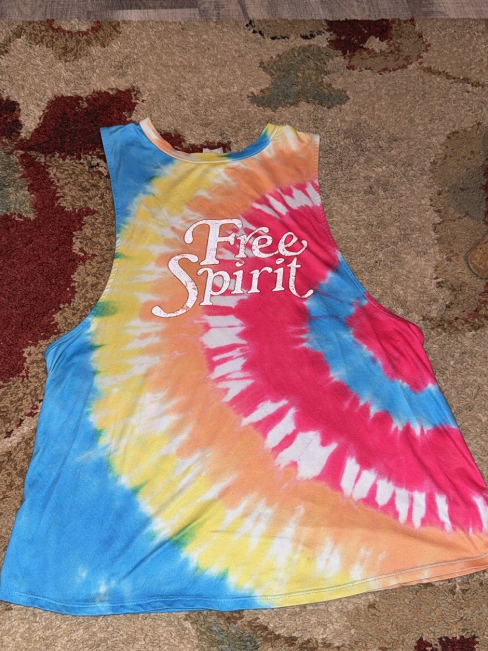 No Boundaries Tie-Dye Muscle Tee in Pink, Blue, Yellow, Orange